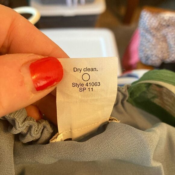 J.Crew silk belted lined shift dress w/ Deco vibe love the green accents 🌷❤️🌺 - Picture 11 of 11